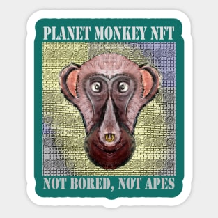 Planet Monkey Animals Not Bored Apes Sticker